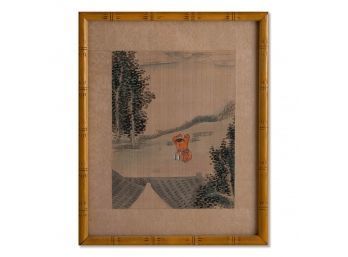Original Chinese Painting On Silk 'Prayer'