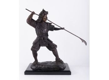 Antique Bronze Sculpture Of Japanese Samurai