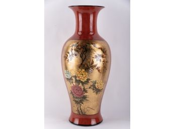 Large Famille Rose Floral Porcelain Vase
