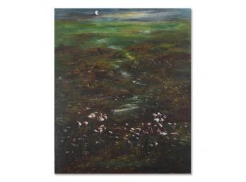 Original Landscape Oil Painting 'Peach Blossom Mountain'