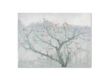 Original Landscape Oil Painting 'Peach Blossom Mountain'