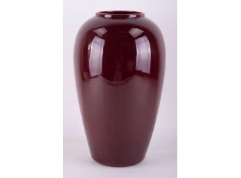 Vintage Chinese Ox Blood PorcelaFlowers In Vase