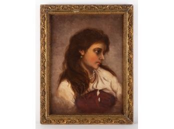 Eugene Anatole Carriere (1849 - 1906)Girl Portrait