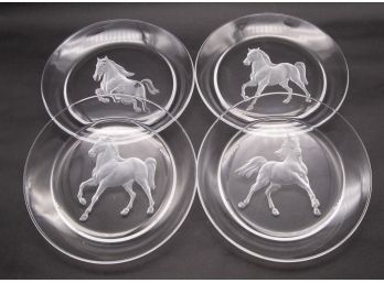 Set Of Intaglio Crystal Glass Plate