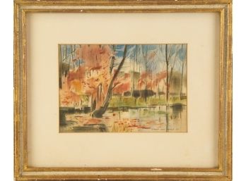 Landscape Watercolor Signed Robert Eric Moore (1927 - 2006)