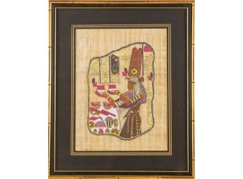 Portrait Colour On Papyrus 'Egyptian Priestess Or Goddess'