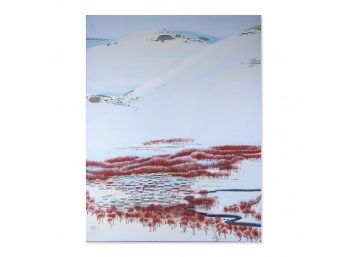Large Original Oil 'Snow View' By Artist Chunjiu Wang