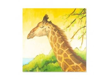 Figurative Original Oil By Artist Huaxiang Li 'Giraffe'