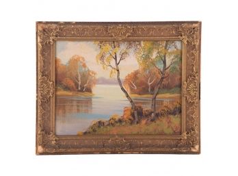 Vintage Impressionist Oil 'Autumn Landscape' Signed