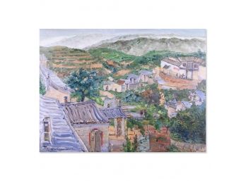 Impressionist Oil Painting By Artist Jingjing Wang 'Village Scene'