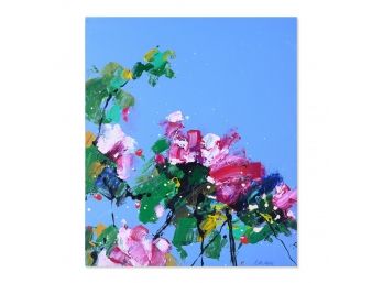 Abstract Original Oil Painting By Artist Qiang Li 'Flowers 6'