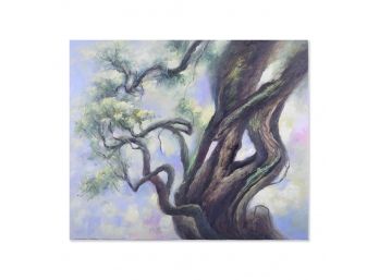 Modernist Original Oil By Artist Pingchang Zhang 'Tree Branches'