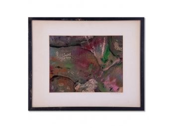 Vintage 1969 Dated Mixed Media 'Rock Patterns'