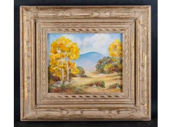 Small American Artist Florence Cook Impressionist Oil 'Autumn Landscape' Signed