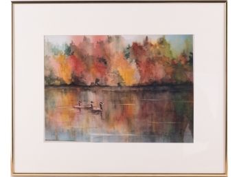 1/1 Impressionist Print On Paper 'Fall In Double Trouble'