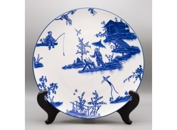 Blue And White Figure And Landscape Porcelain Plate