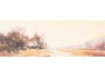 Impressionist Oil On Canvas 'River Landscape'