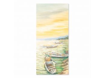 Impressionist Original Oil Painting 'Boat At Dusk'