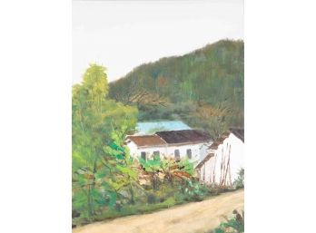 Expressionist Original Oil Painting 'House Landscape'