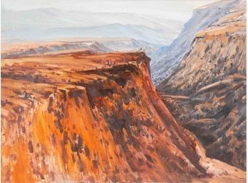 Impressionist Original Oil Painting 'Orange Mountain'