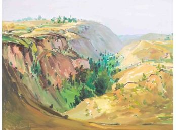 Impressionist Original Painting 'Yellow Mountain'