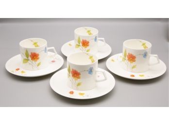 Set Of Four Bone China Tea Cups Made In Japan