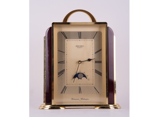 Seiko Quartz Wesminster Wettington Brass Table Clock