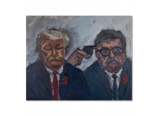 Original Oil On Canvas 'Trump And Barr'