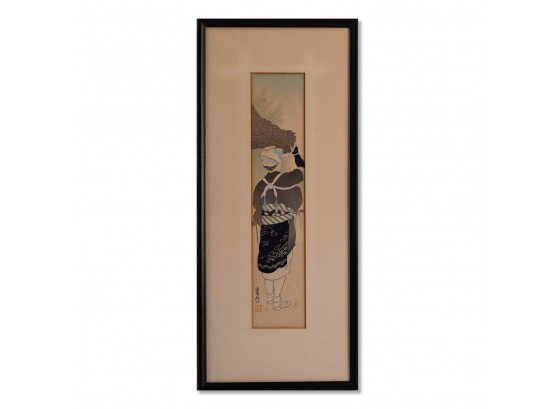 Original Japanese Painting  'Traditional Japanese Working Class Woman 2'