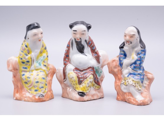 Set Of Three Vintage Porcelain Chinese Figures