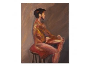 Original Oil Painting 'Sitting Nude Man'