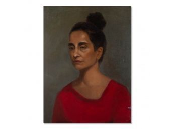 Original Oil On Canvas 'Woman In Red'