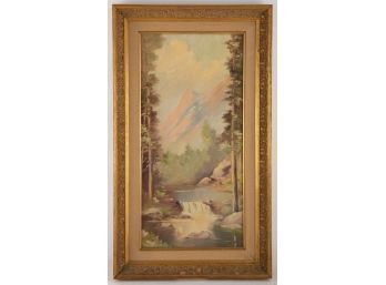 Vintage Landscape Oil On Board 'In The Forest'