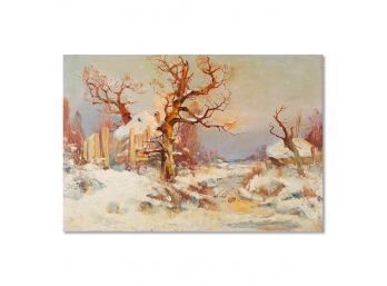 Impressionist Original Oil On Canvas 'Warm Winter'