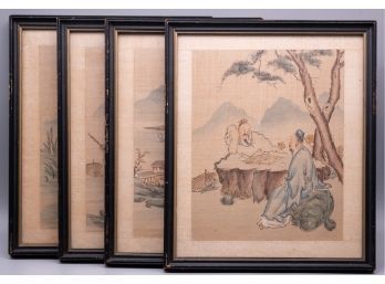 Set Of 4 Antique Chinese Watercolors #2