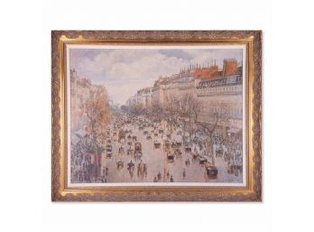 Large Camille Pissarro Artagraph On Canvas 'Boulevard Montmartre On A Winter Morning'