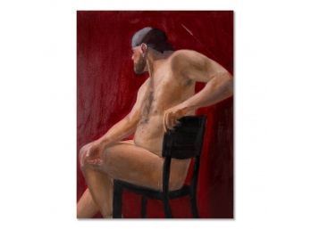 Original Oil On Canvas 'Sitting Man'