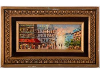 Vintage Impressionist Oil On Board 'Paris Landscape'
