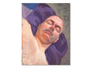 Original Oil On Masonite Board Painting 'Sleeping Face'