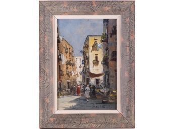 Tanzillo Rigpoli Impressionist Oil 'Italian Street Scene'