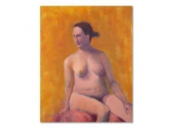 Original Oil Painting 'Woman With Orange Background'