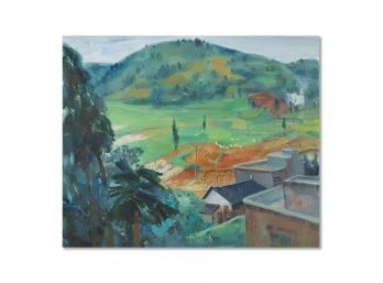Impressionist Original Oil On Canvas 'Landscape Sketch'