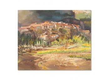 Impressionist Original Oil Painting 'Pinghu Village'