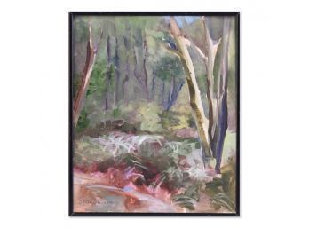 Small Impressionist Original Oil 'Forest Scene' Signed
