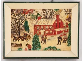 'Deep Snow'by Grandma Moses Authorized Framed Reproduction