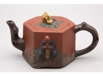 Old Purple Clay Monk Teapot