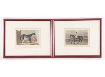 A Pair Of Vintage Engraving 'Horse Riding'