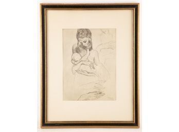 Picasso Print/Lithograph 'Mother And Son'