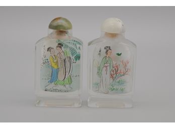 Vintage Chinese Four Beauties Inner Painting Snuff Bottle