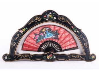 Vintage Made In Spain Artistic Fan With Frame